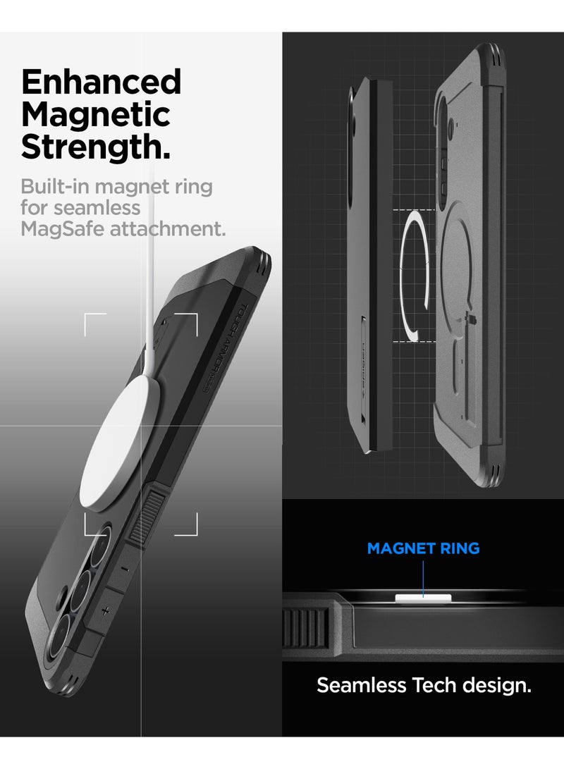 Spigen Tough Armor MagFit AI for Samsung Galaxy S25 FE Case Cover with MagSafe (2025)- Black - Image 3
