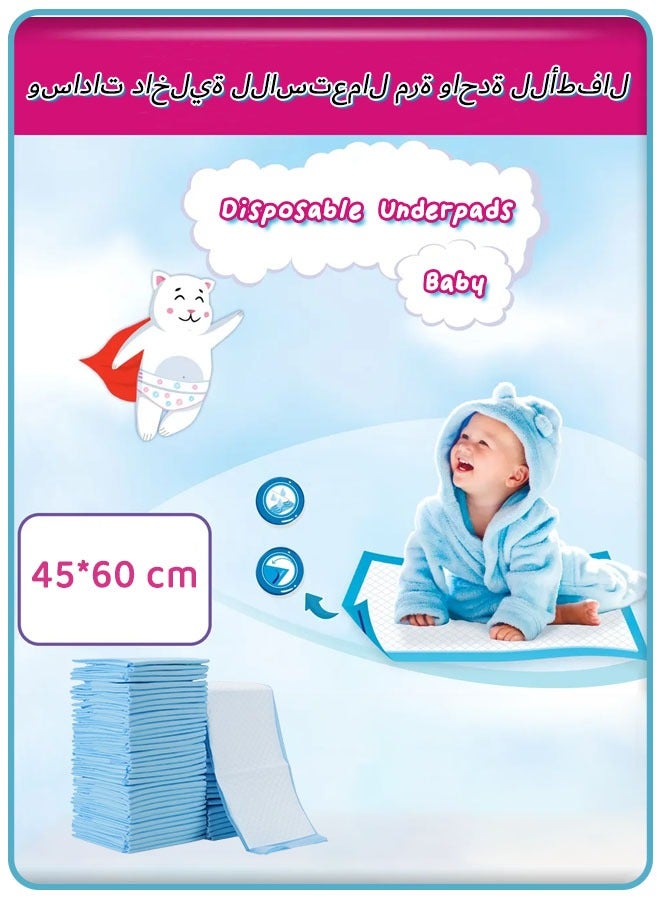 Baby Disposable Underpad Incontinence Changing Pad Baby Diapers Newborn Pads Soft Breathable Quick Absorb Super Absorbent for Pet Pads - Image 1