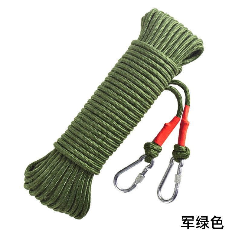 Clothes line thick steel wire core outdoor non-perforated drying quilt outdoor cool hanging balcony roof hanging nylon rope Army Green 