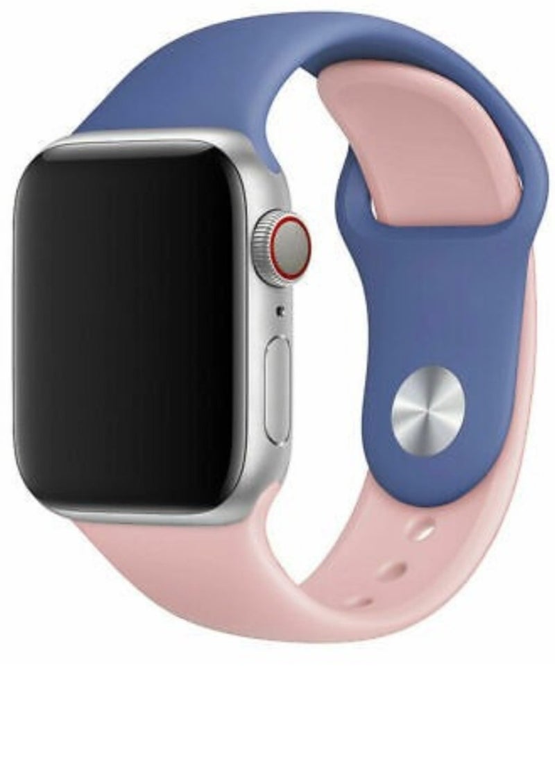 ELTRAZONE Dual Color Soft Silicone Watch Strap For Apple Watch Band 42mm/44mm/45mm For iWatch Series 7/6/SE/5/4/3/2/1/ - Image 1