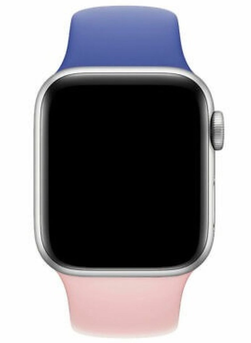 ELTRAZONE Dual Color Soft Silicone Watch Strap For Apple Watch Band 42mm/44mm/45mm For iWatch Series 7/6/SE/5/4/3/2/1/ - Image 2