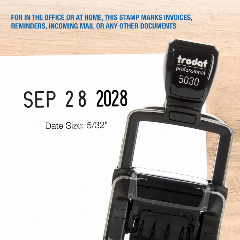 Trodat 5030 Professional 4.0 Date Only Stamp, Self Inking, Impression Size 1-5/8” x 3/8” (Black) - Image 3
