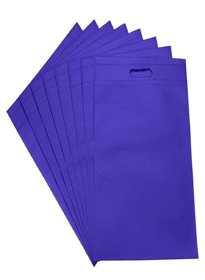 V4L Dark Blue Color D-Cut Cloth Carry Bag, Handle Bag, Shopping Bag, Daily Use Bag, Gift Bag (10X14, PACK OF 100) - Image 3