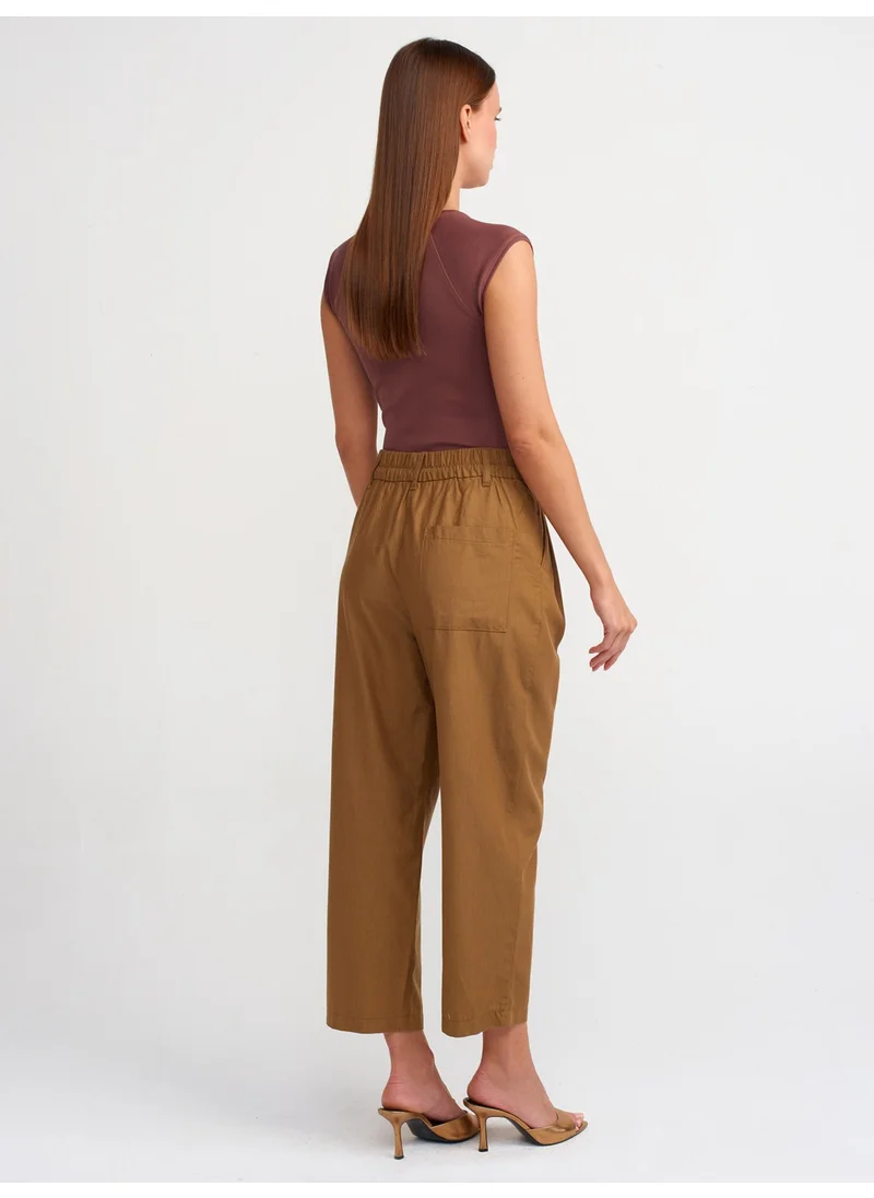 ديلفين 71307 Lace-Up Pleated Trousers-Tan