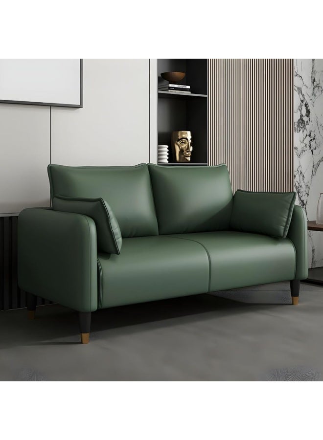 Poppins Home Modern Square Arm Loveseat with Scratch Resistant Leather and Pillows – Durable, Stylish, and Comfortable Seating for Your Living Room – Poppins (Mint Green)