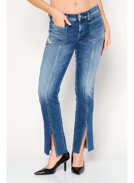 DIESEL Women Super Skinny Fit Wash Non-Stretchable Denim, Blue  - Image 1