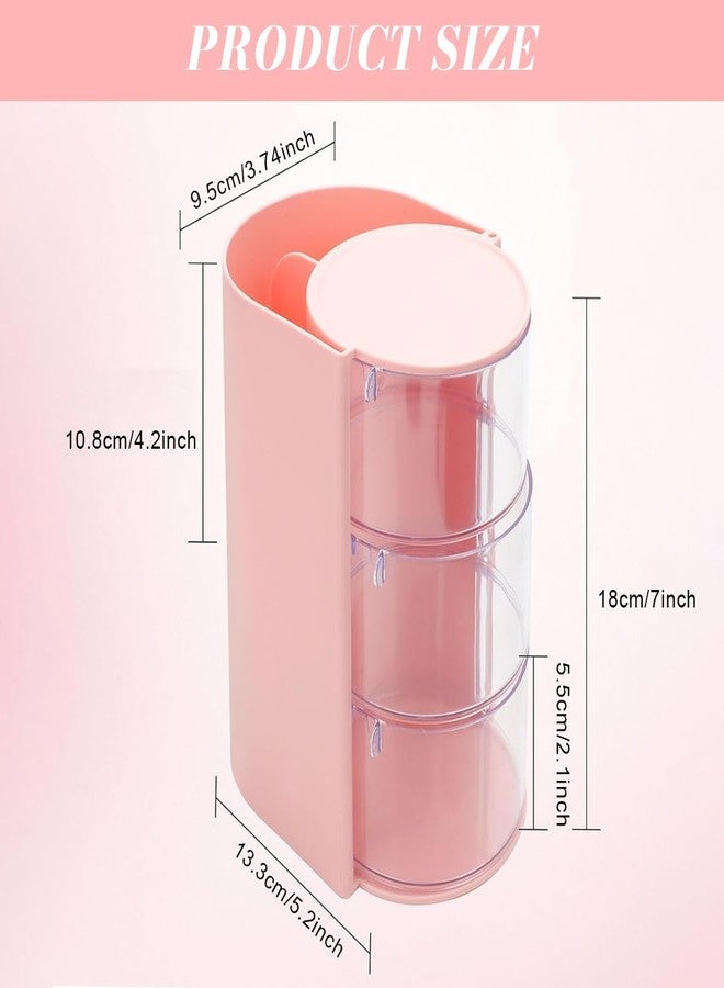 MAYCREATE® Dresser Organizer, 3-Tier Makeup Accessories Hair Clips Storage Case, Clear Swivel Compartments Design, Cosmetic Organizer Makeup Brush Holder - Image 2