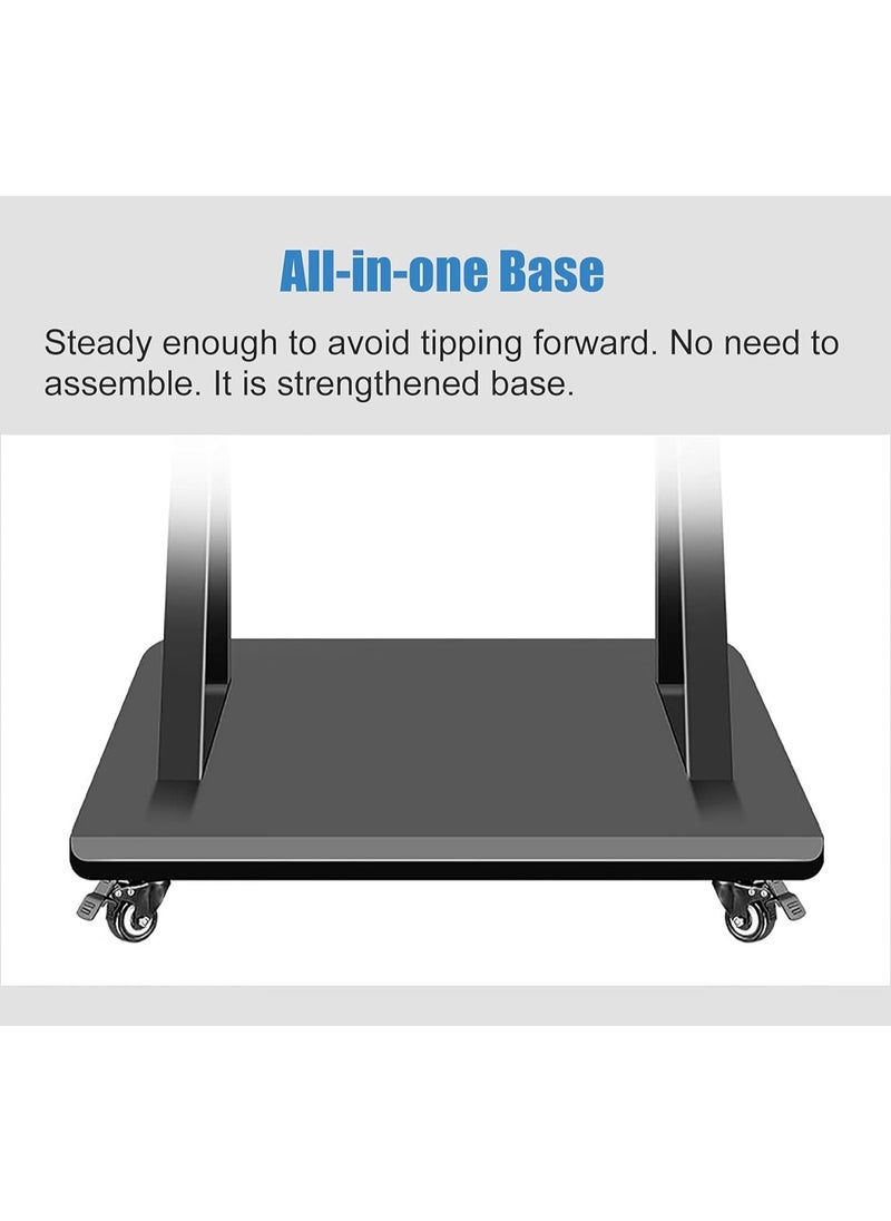 Apexll Mobile TV Stand with Wheels for 32–75 Inch TVs – Adjustable Height, Lockable Cart for Home, Office, School – Heavy-Duty Steel Frame  - Image 3