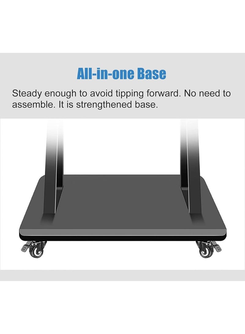 Apexll Ultra Heavy-Duty Rolling TV Cart with Locking Wheels – Height-Adjustable Mobile TV Stand for 32–75 Inch TVs, Supports up to 150 kg, Ideal for Home, Majlis, School & Office - Image 4