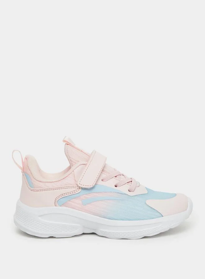 ستايلي Styli Girls Textured Sneakers with Hook and Loop