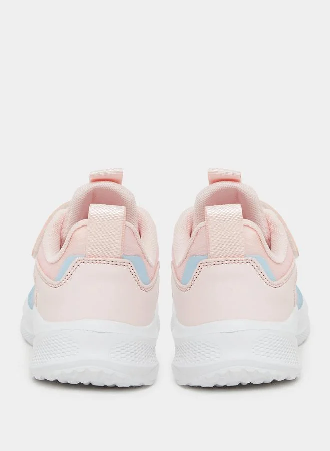 Styli Styli Girls Textured Sneakers with Hook and Loop