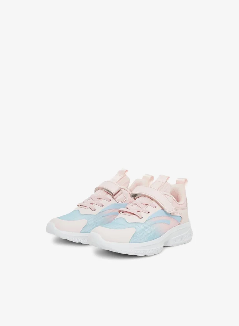 Styli Styli Girls Textured Sneakers with Hook and Loop