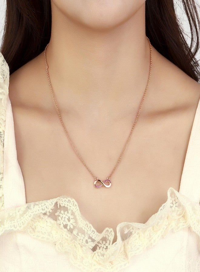 SALTY Anti Tarnish Infinity Red Pendant Necklace for Women | Stylish Locket Chain | Latest Fashion Jewellery Accessories for Girls | Minimal Jewelry | Gift for Mother's Day | Marriage, Birthday | Gift for Valentine Day - Image 2