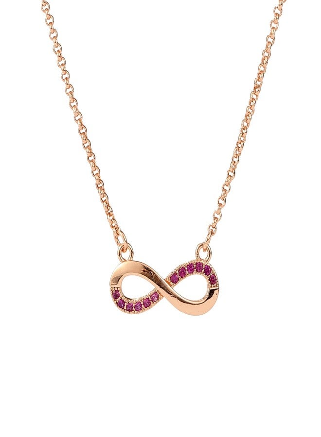 SALTY Anti Tarnish Infinity Red Pendant Necklace for Women | Stylish Locket Chain | Latest Fashion Jewellery Accessories for Girls | Minimal Jewelry | Gift for Mother's Day | Marriage, Birthday | Gift for Valentine Day - Image 5