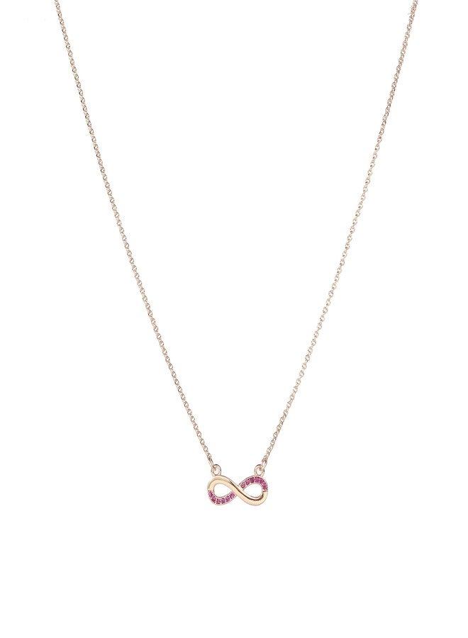 SALTY Anti Tarnish Infinity Red Pendant Necklace for Women | Stylish Locket Chain | Latest Fashion Jewellery Accessories for Girls | Minimal Jewelry | Gift for Mother's Day | Marriage, Birthday | Gift for Valentine Day - Image 1