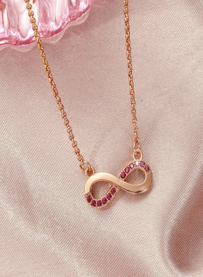 SALTY Anti Tarnish Infinity Red Pendant Necklace for Women | Stylish Locket Chain | Latest Fashion Jewellery Accessories for Girls | Minimal Jewelry | Gift for Mother's Day | Marriage, Birthday | Gift for Valentine Day - Image 4