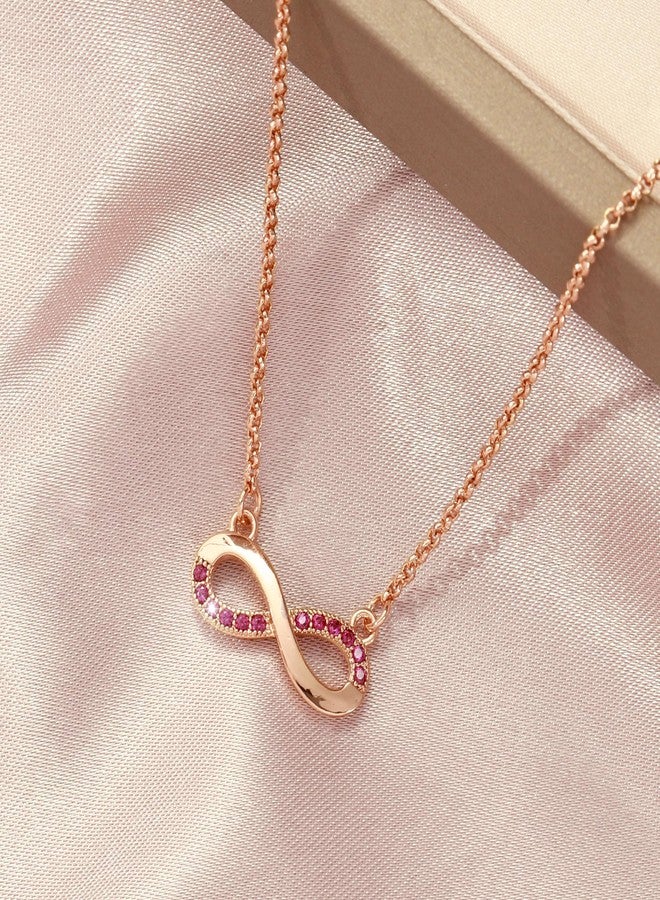 SALTY Anti Tarnish Infinity Red Pendant Necklace for Women | Stylish Locket Chain | Latest Fashion Jewellery Accessories for Girls | Minimal Jewelry | Gift for Mother's Day | Marriage, Birthday | Gift for Valentine Day - Image 3