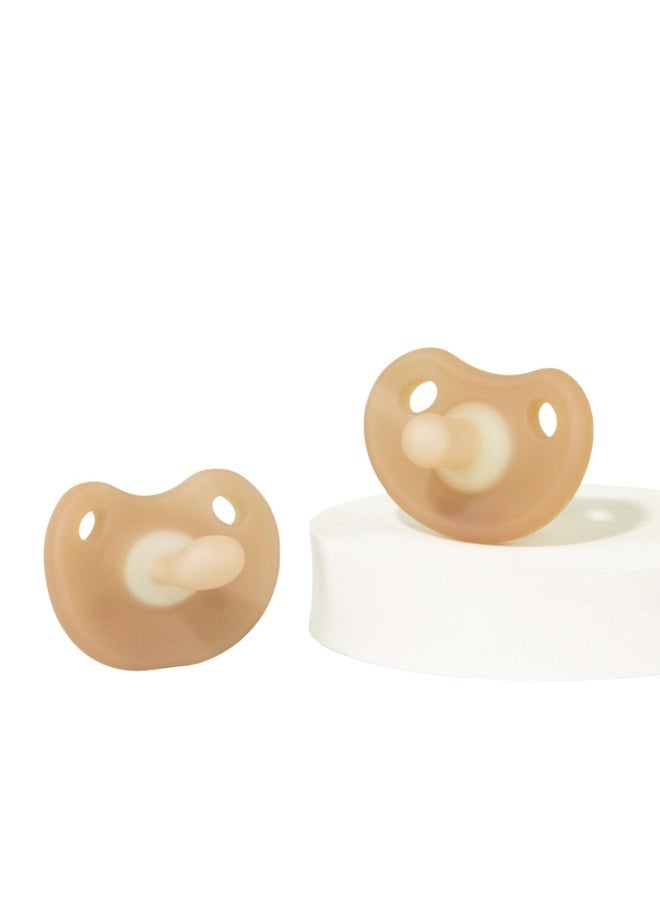 DMG TECH Baby Pacifiers (2-Piece Set) - Ultra-Light Silicone Soother for 0-6Months, 1 Round Head and 1 Flat Head for Day/Night Use, BPA-Free, Orthodontic Dummy with Storage Case - Image 1
