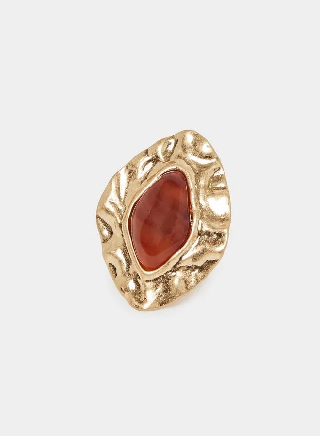 Styli  Statement Ring with Amber Stone for Women | Best Price UAE