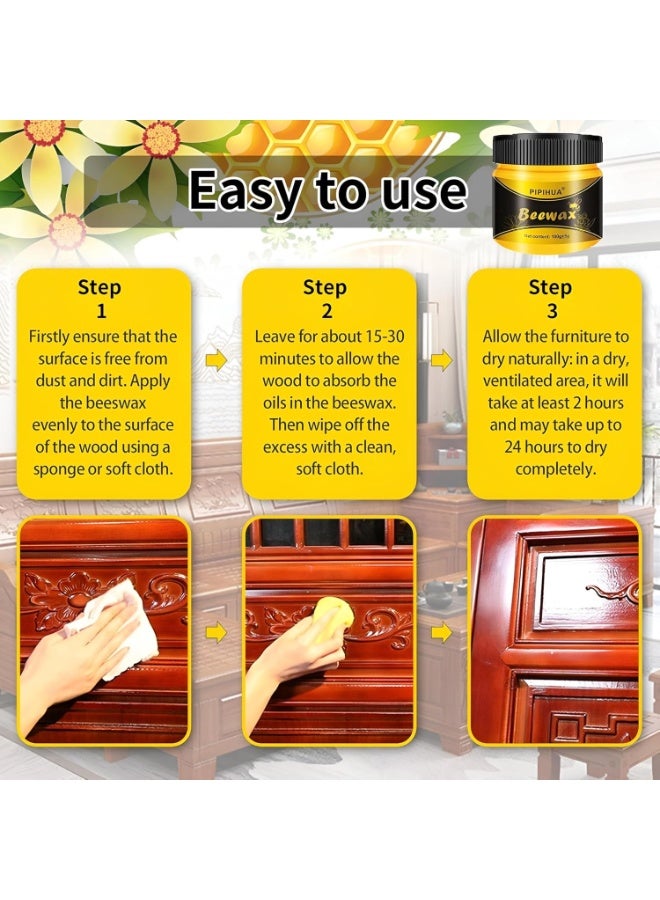 ملمع شمع العسل للأثاث الخشبي - منظف وملمع طبيعي متعدد الأغراض للخشب - يعيد اللمعان ويحمي الأسطح الخشبية - Image 3
