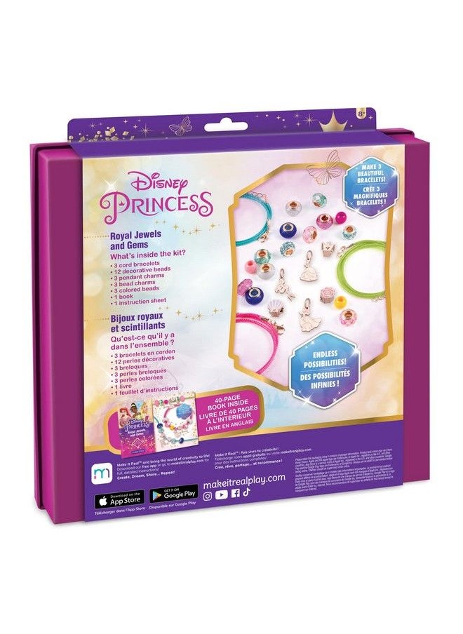 Make It Real - Ultimate Princess Royal Jewels And Gems Diy Charm Bracelet Making Kit With Disney Princess Charms Arts & Crafts Bead Kit For Girls & Teens Makes 3 Bracelets Ages 8+ - Image 1