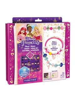 Ultimate Princess Royal Jewels And Gems Diy Charm Bracelet Making Kit With Disney Princess Charms Arts & Crafts Bead Kit For Girls & Teens Makes 3 Bracelets Ages 8+