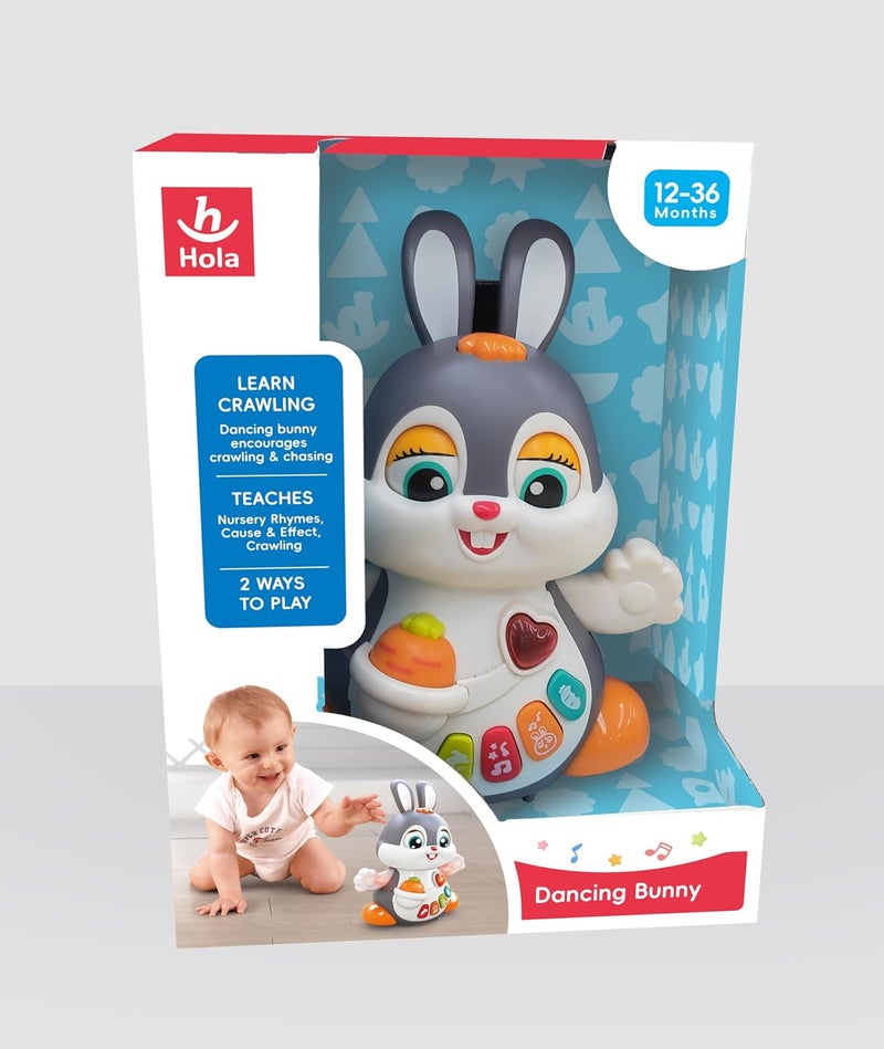 Hola Dancing Bunny - Interactive Toy with Music, Dancing, Flapping Ears, and Sound Effects, Promotes Crawling, Motor Skills, and Cognitive Development for Toddlers 12M+ - Image 4