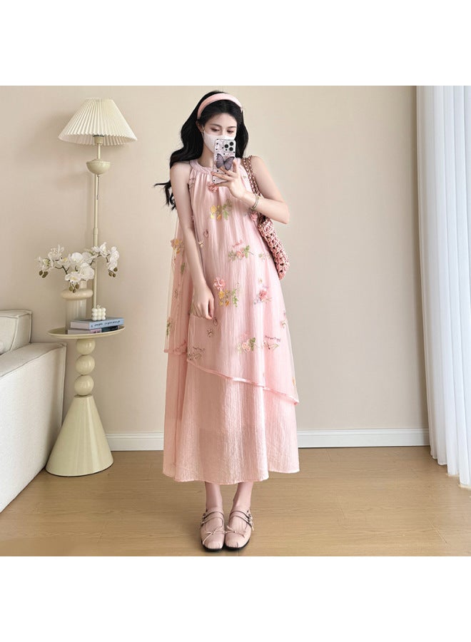 Pregnant Women's Clothing Spring Clothing Fashion Temperament Suspenders Cardigan Coat Sweet Thin Korean Pregnant Women Two-piece Set 