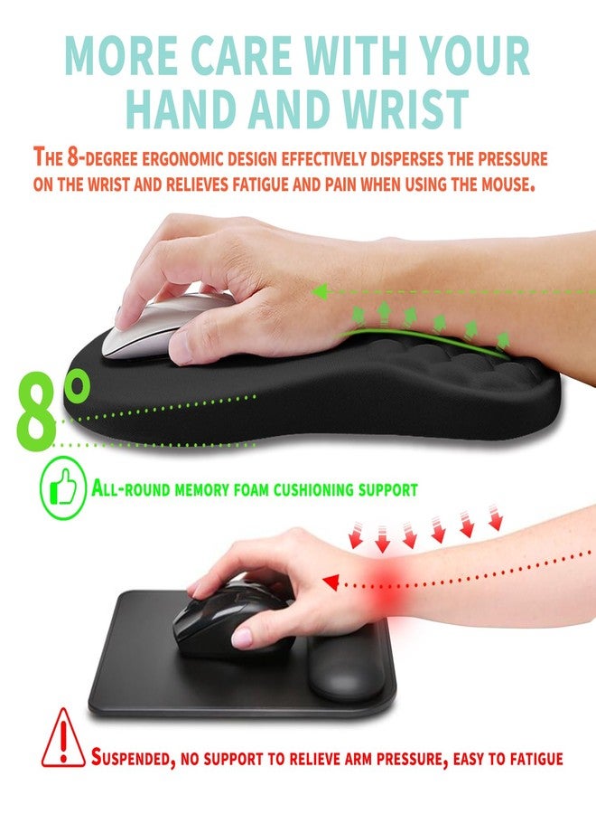 Kuosgm Ergonomic Mouse Pad Wrist Support with Memory Foam Massage Bulge, Carpal Tunnel Pain Relief Mousepad Wrist Rest for Mouse(12x8 inch, Black) - Image 4