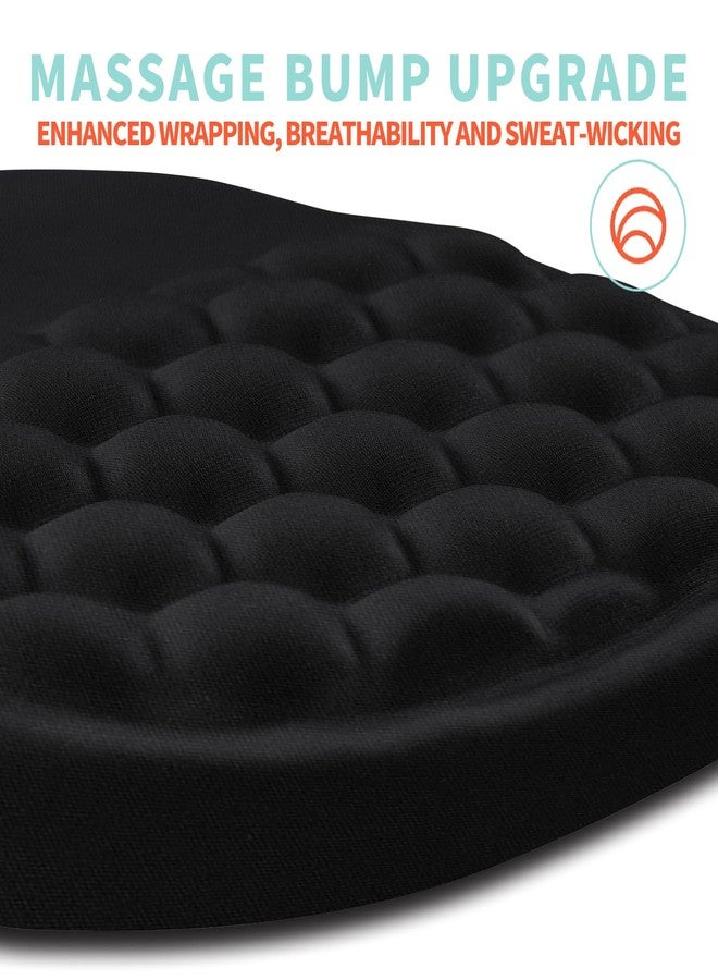 Kuosgm Ergonomic Mouse Pad Wrist Support with Memory Foam Massage Bulge, Carpal Tunnel Pain Relief Mousepad Wrist Rest for Mouse(12x8 inch, Black) - Image 3