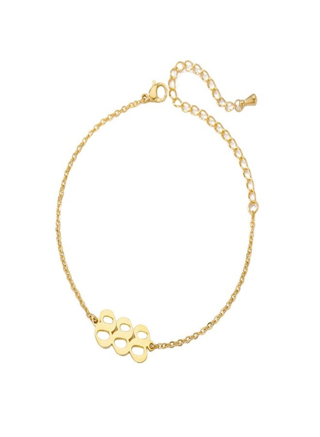 OAKKY Angel Numbers Bracelets for Women Minimalist Stainless Steel Adjustable Chain Bracelet Gold 888 - Image 1