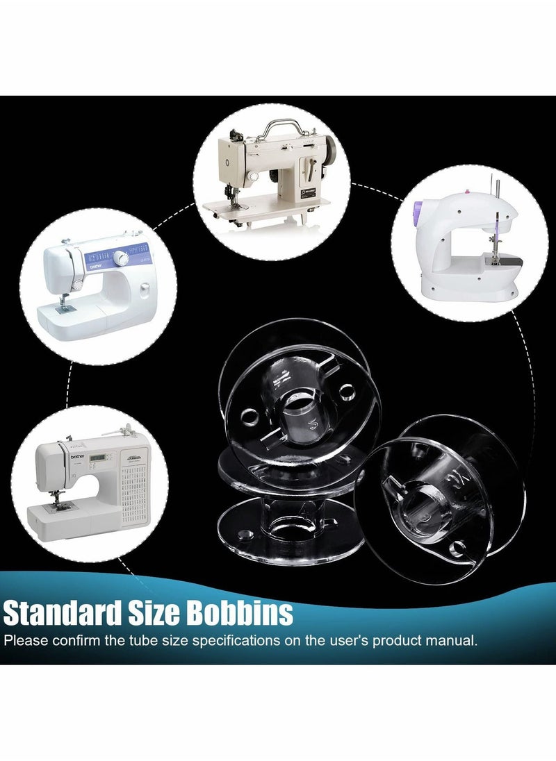 Empty Bobbin, Plastic Spool with Housing, Sewing Machine Storage Box for Accessories (25 Pieces)
