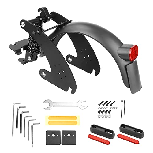 ulip Rear Shock Suspension Set with Shock Absorber Fender License Plate Big Taillight for Ninebot Max G30 G30LP G30E Electric Scooter Black - Image 3