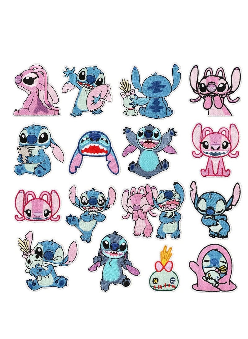 KASTWAVE Patches for Clothing, 16 PCS Embroidered Iron On Patches DIY Accessories, Sew On Iron on Patches Fabric Repair Patches Cartoon Sonic Patches for Kids Adult Clothes Jeans Jackets Hats Shoes Backpacks - Image 1