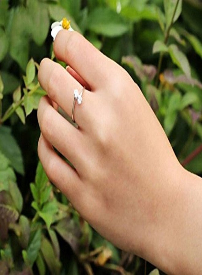 Karatcart Gemstone Alloy Ring For Women's (Silver) - Adjustable - Image 4