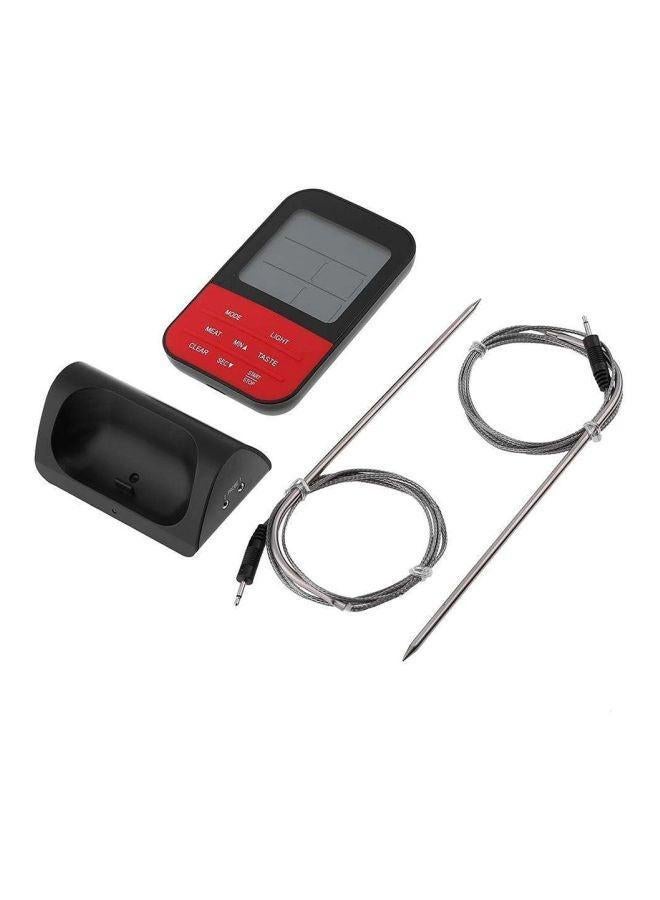 Digital Grill Thermometer With Wireless Remote Black/Red/Grey - Image 3