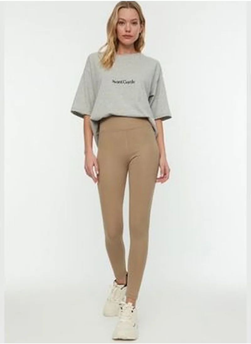 trendyol Stone-Collecting Elastic Waist High Waisted Knitted Leggings TWOAW20TA0087