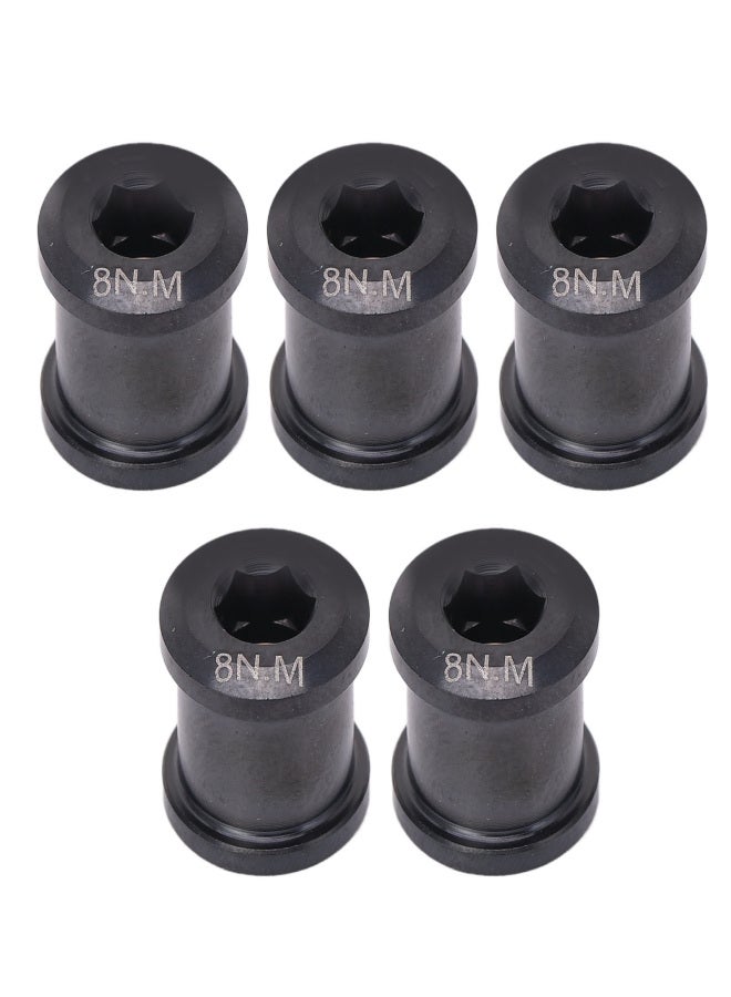 RISK 5Pcs 6.5mm Bike Single Chainring Screw Titanium Alloy Rust Protection Cycling Chainring Wheel Bolts for Small Wheel Bike Black - Image 1