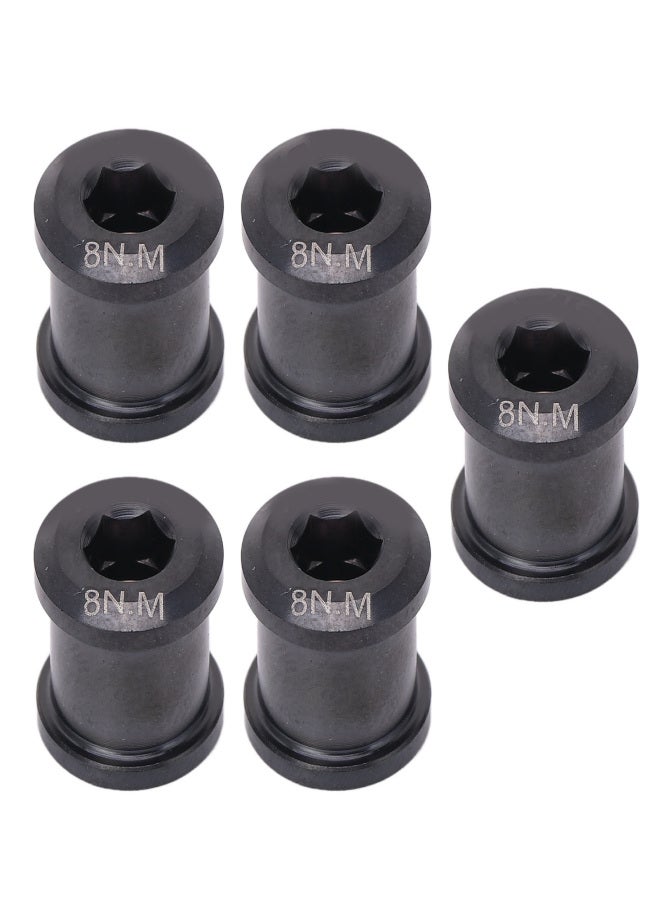 RISK 5Pcs 6.5mm Bike Single Chainring Screw Titanium Alloy Rust Protection Cycling Chainring Wheel Bolts for Small Wheel Bike Black - Image 5