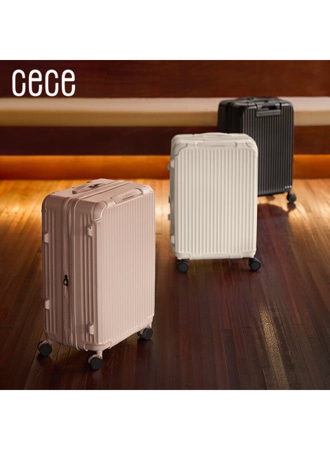 Cece Expandable Large Capacity Suitcase For Women And Men, Student Trolley Luggage With Password Lock, Gunmetal Gray, 20 Inches - Image 2