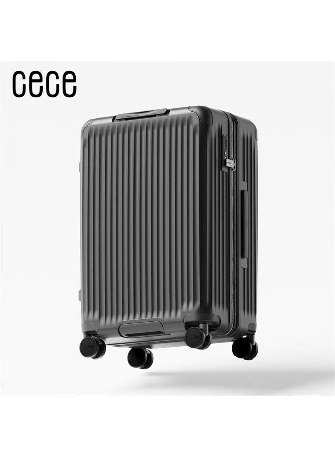 Cece Expandable Large Capacity Suitcase For Women And Men, Student Trolley Luggage With Password Lock, Gunmetal Gray, 20 Inches - Image 1