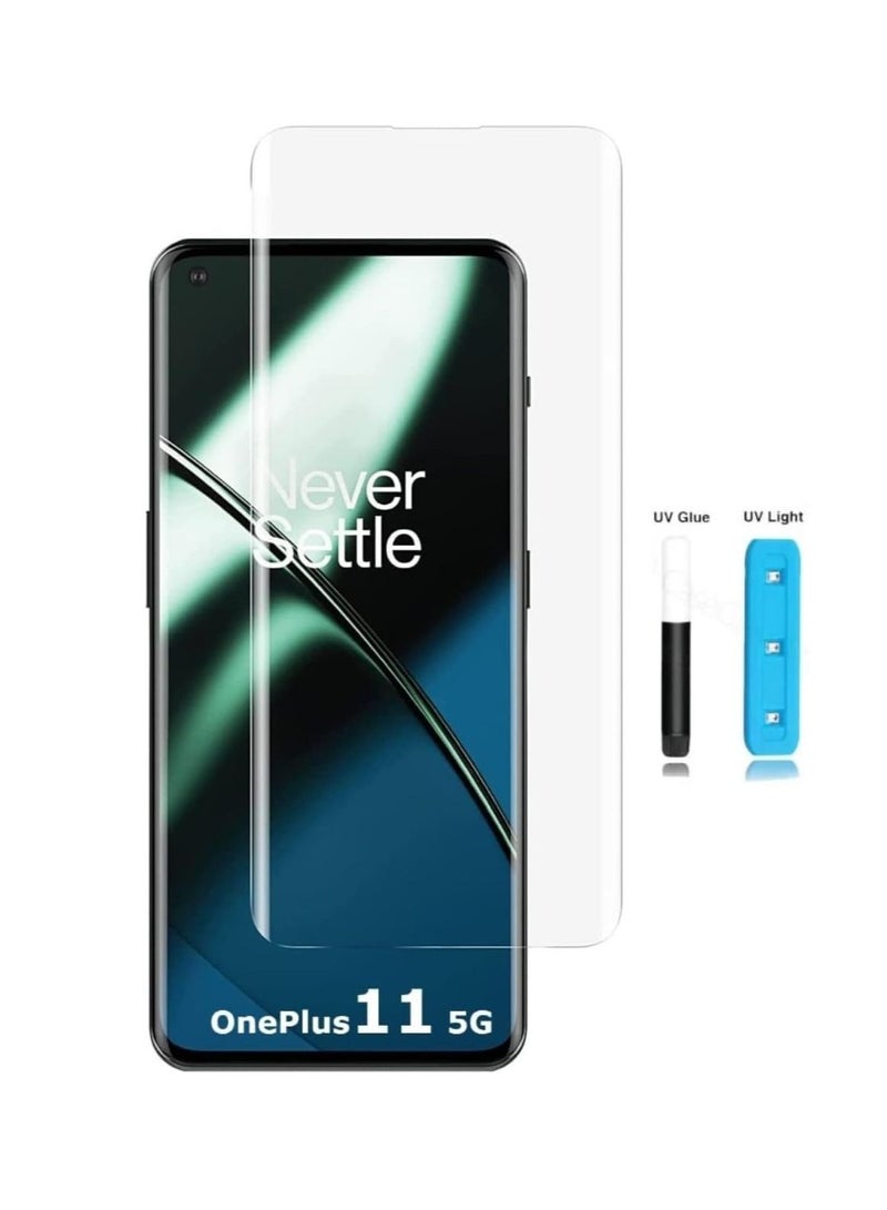 LEDIN For OnePlus 11 Screen Protector UV Tempered Glass Full Cover the Screen 9H Hardness Anti-Scratch Anti-Shatter Anti-Fingerprint Screen Protector for OnePlus 11 5G Clear (UV Clear Glass) - Image 2