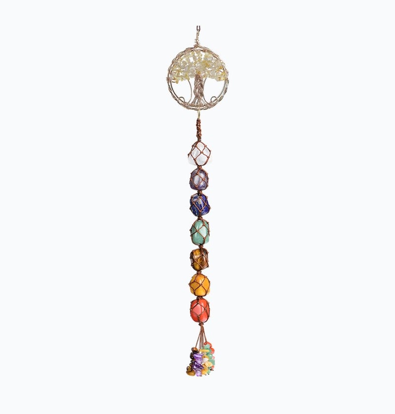 Nicestone Gemstones Healing Feng Shui Crystals Window Car Decorations Hanging Ornament for Home Decor Party Decor(Tree-Citrine) - Image 1
