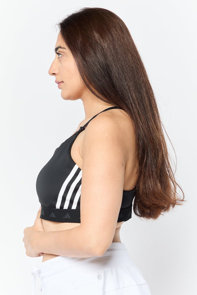 Adidas Women Brand Logo Non-Padded Sports Bra, Black - Image 3