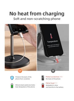 Digipace Cell Phone Stand, Adjustable Phone Stand for Desk, Thick Case Friendly Phone Holder Stand, Taller iPhone Stand Compatible with All Mobile Phone, iPhone 14, iPad, Tablet 4-10'' Desk Accessories  - Image 5