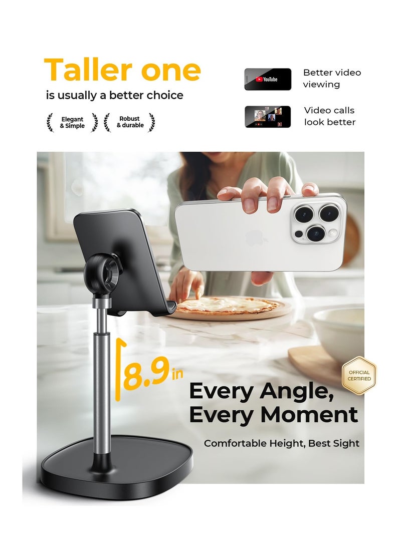 Digipace Cell Phone Stand, Adjustable Phone Stand for Desk, Thick Case Friendly Phone Holder Stand, Taller iPhone Stand Compatible with All Mobile Phone, iPhone 14, iPad, Tablet 4-10'' Desk Accessories  - Image 4