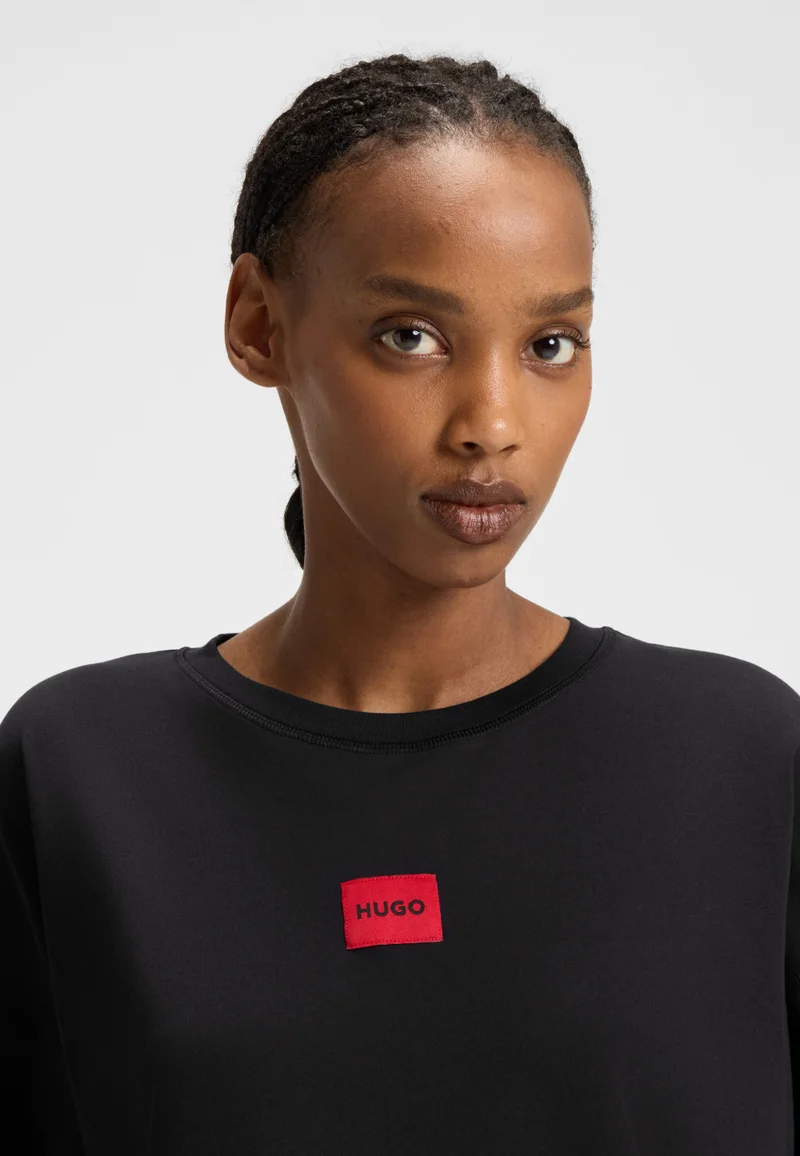 HUGO Black Regular-fit pyjamas in stretch cotton with logo labels for Women | Best Price UAE