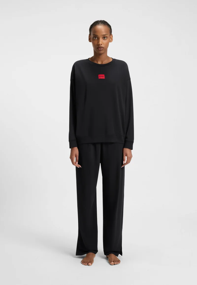 HUGO Black Regular-fit pyjamas in stretch cotton with logo labels for Women | Best Price UAE