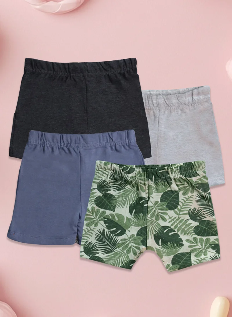 لؤي LUAY 100% من القطن العضوي فائق النعومة للأطفال الصغار للأولاد والبنات، شورت قطن كتان صيفي فضفاض، حزمة كومبو، سروال قصير مرن بخصر مطاطي