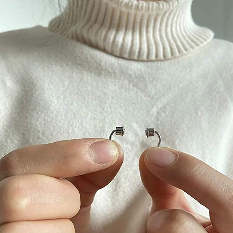 Shuiniba Magnetic Septum Nose Ring Horseshoe Fake Nose Ring Hoop Reusable Nose Ring Hoop Non-Piercing 316L Stainless Steel - 5 Pack - Image 5